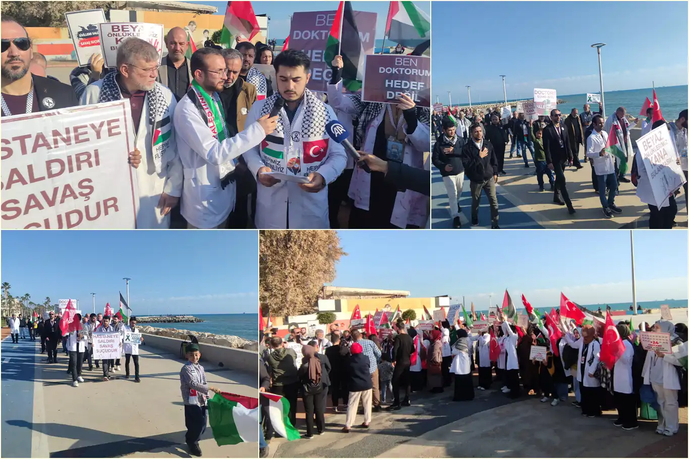 Mersin De Doktorlar Gazze Deki Katliam Sessiz Y R Y Ile Protesto