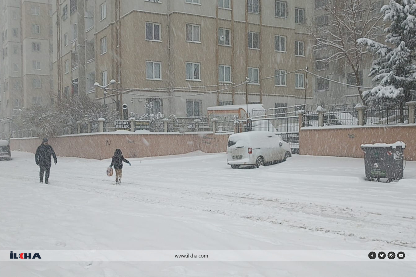 Gaziantep'te gece başlayan kar yağışı devam ediyor