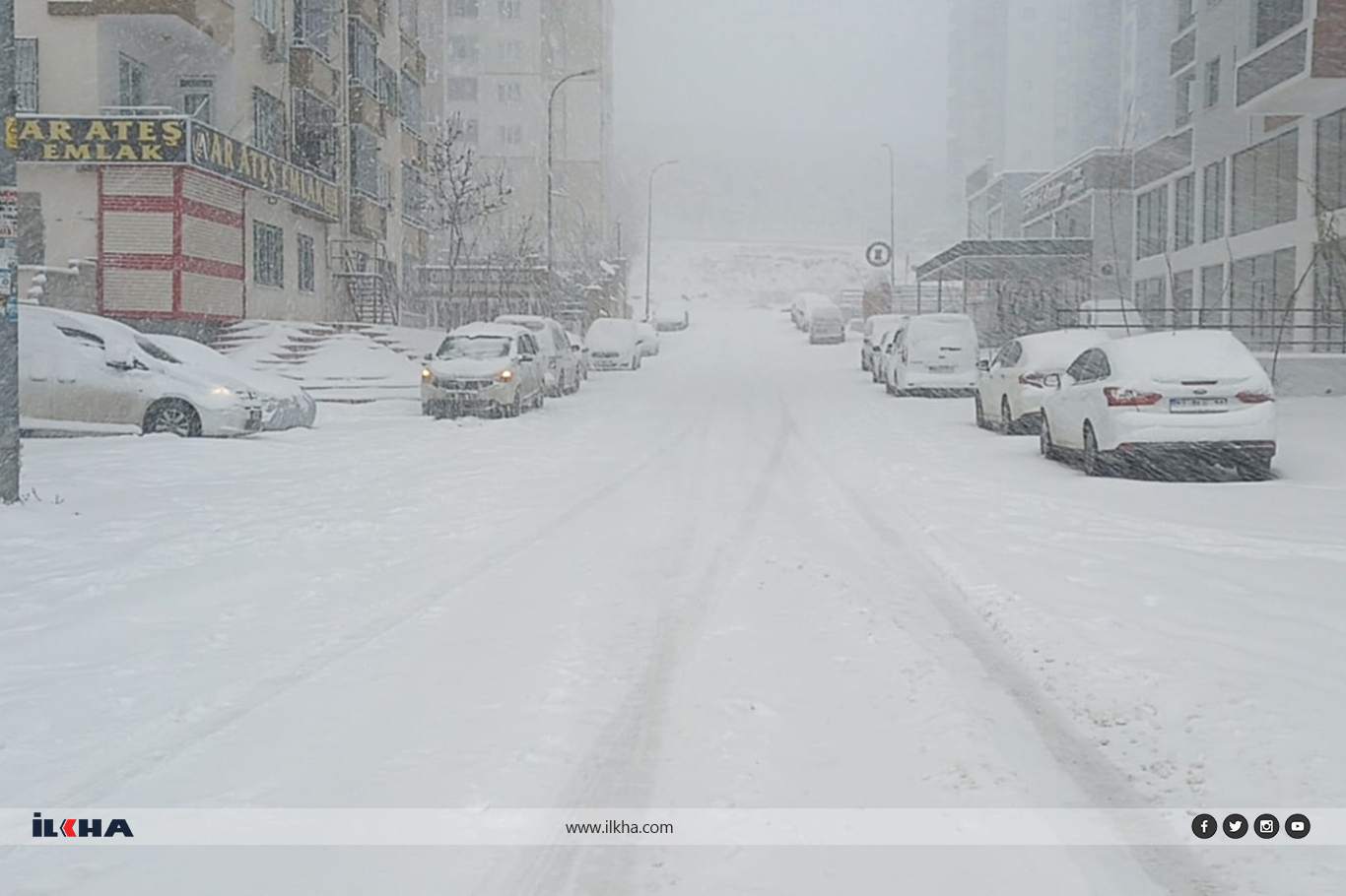 Gaziantep'te gece başlayan kar yağışı devam ediyor