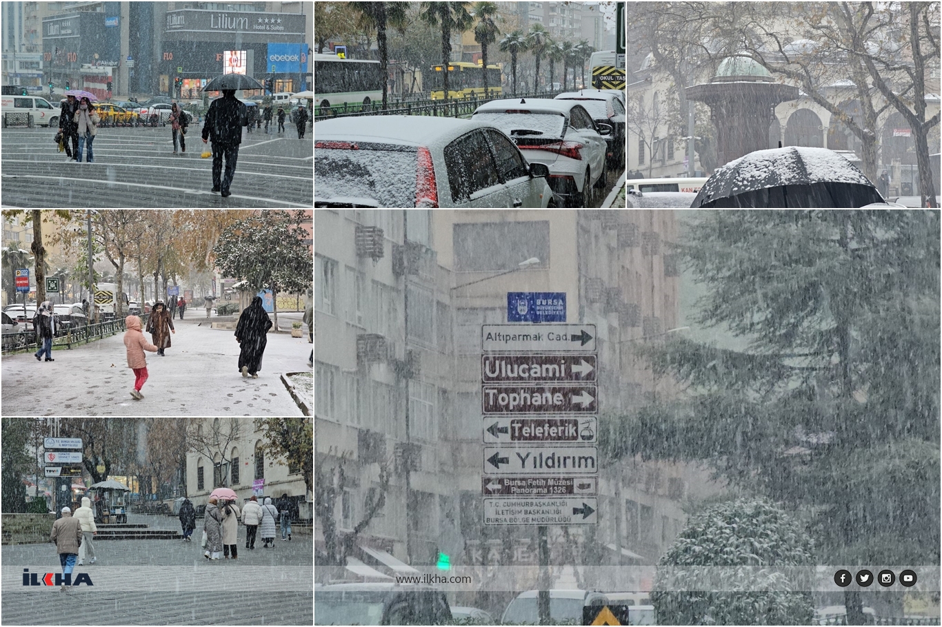 Bursa'da kar sevinci: Şehir merkezi beyaza büründü