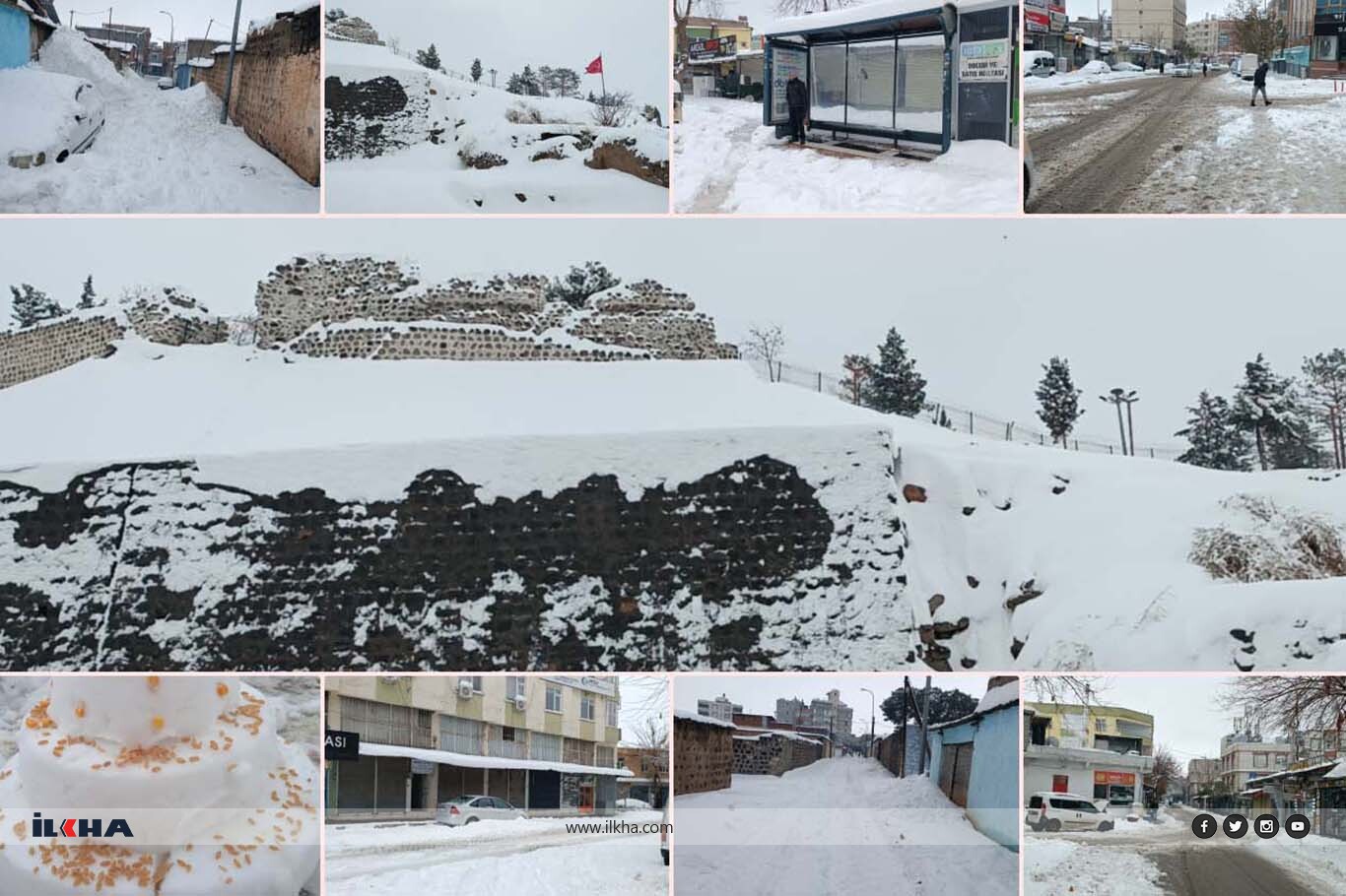 Şanlıurfa beyaza büründü: Kar, tarihi evlerin dam boyuna ulaştı