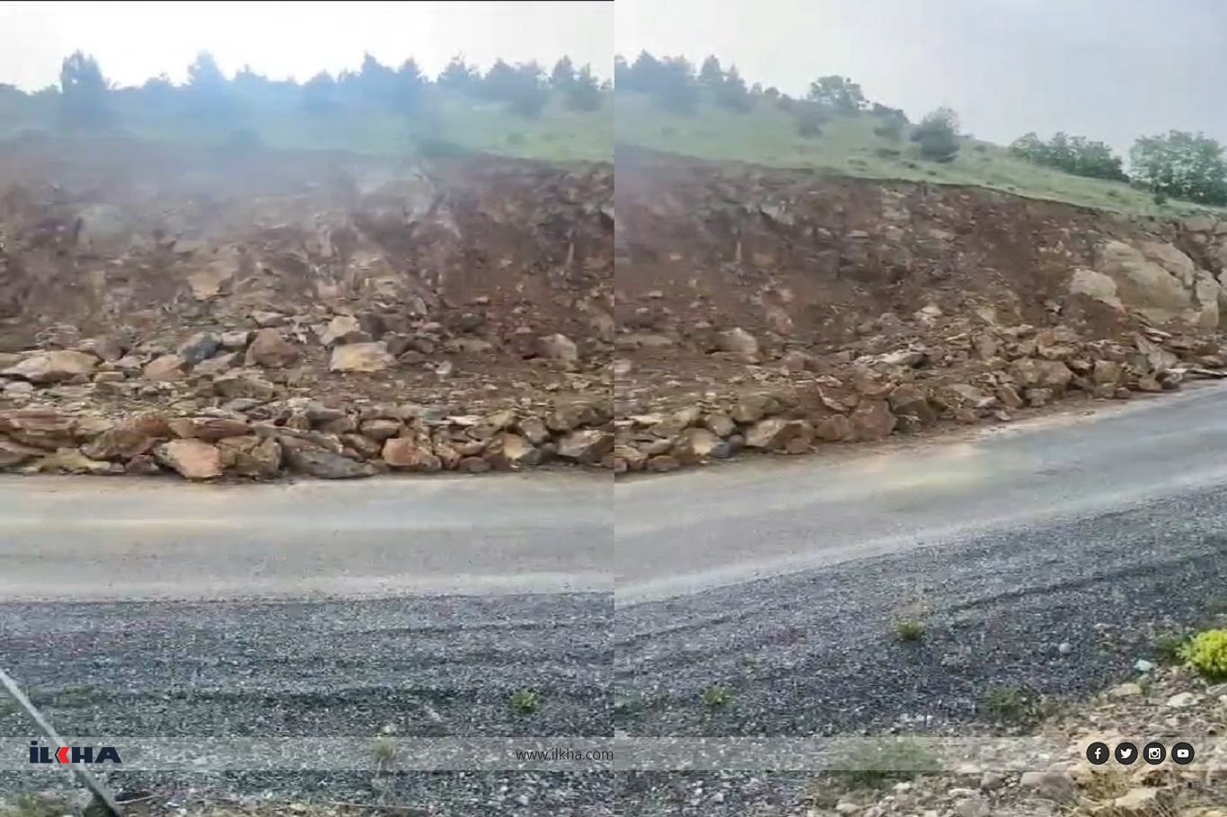 Köy yolunda oluşan heyelan tehlike arz ediyor Köy yolunda oluşan heyelan tehlike arz ediyor