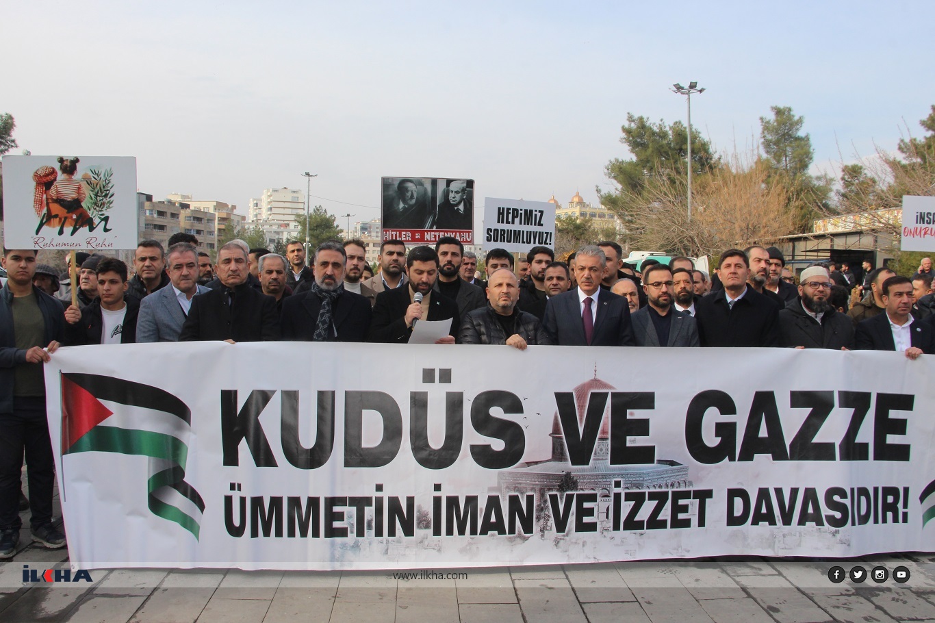 Mardin'de Gazze için basın açıklaması düzenlendi