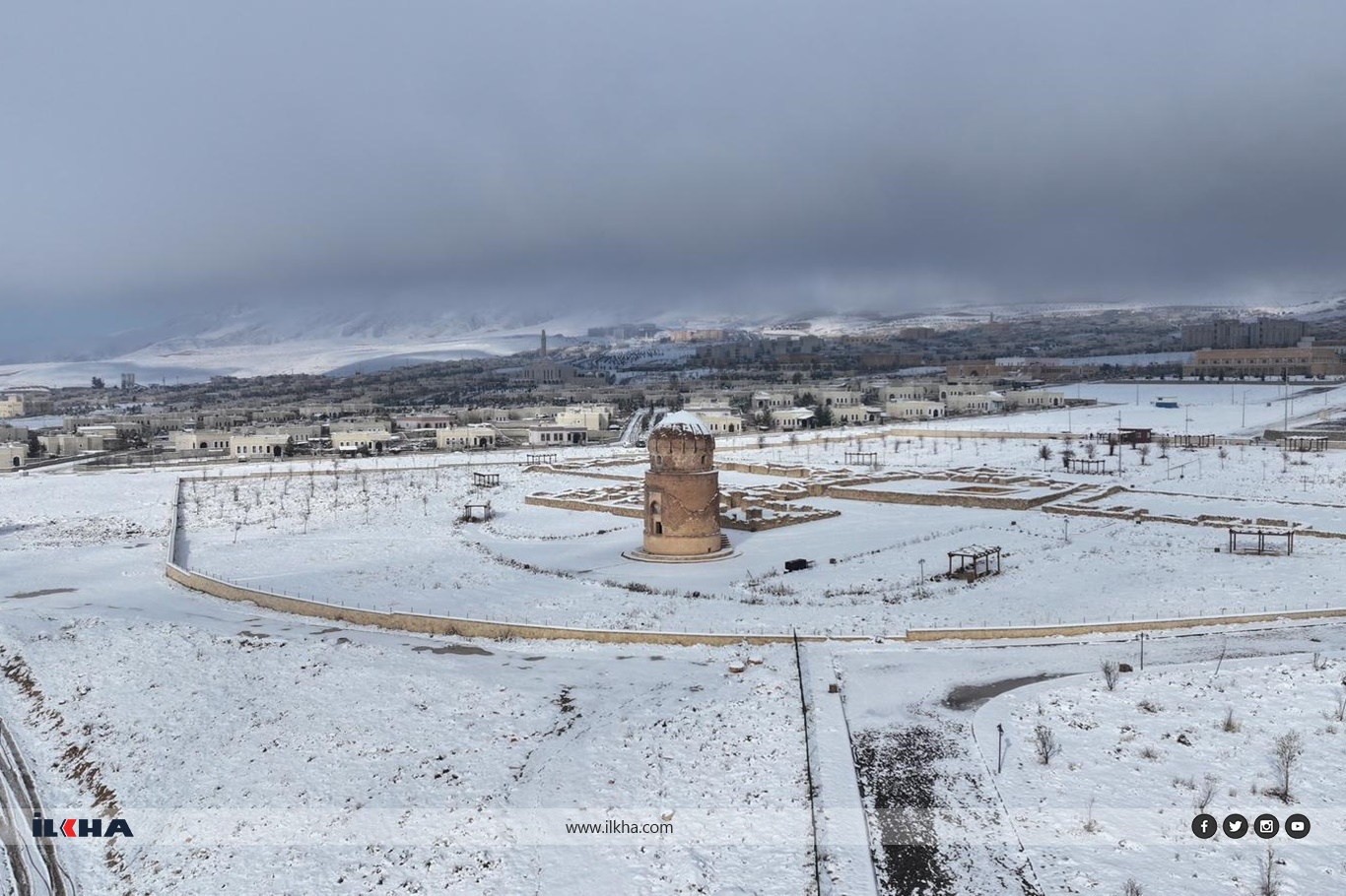 Kar yağışı sonrası Hasankeyf'te kartpostallık manzaralar oluştu