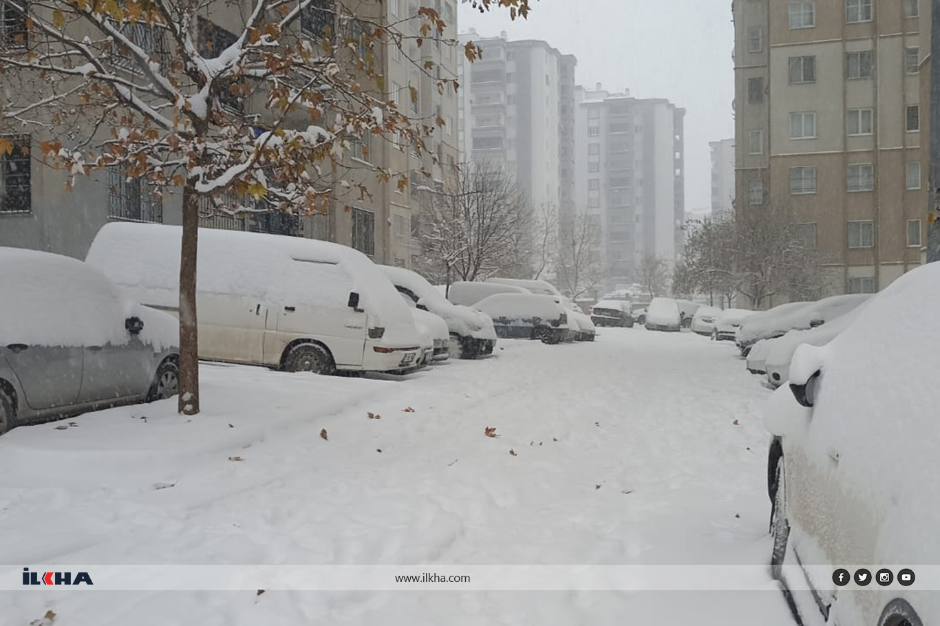 Gaziantep'te gece başlayan kar yağışı devam ediyor