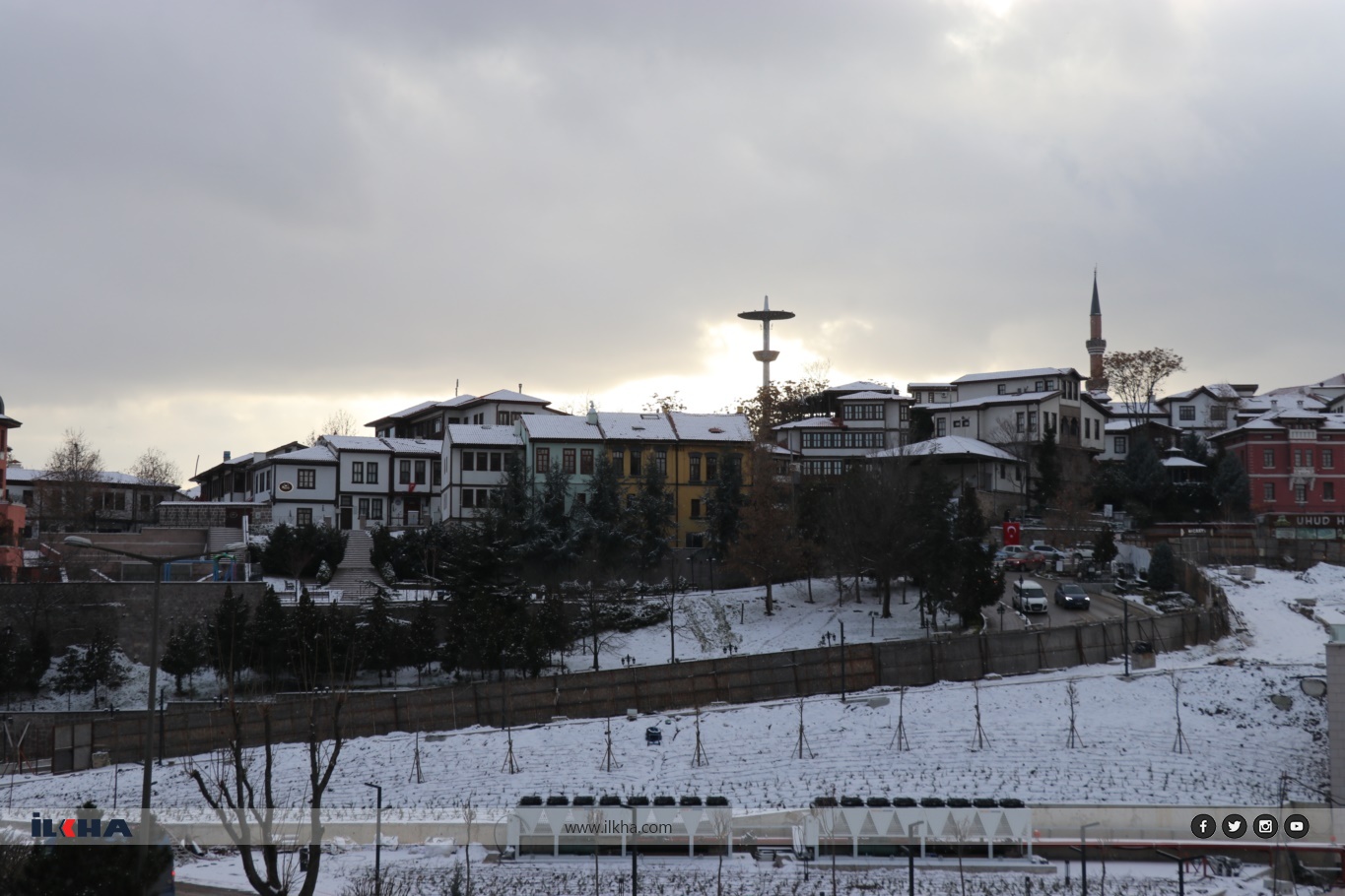 Ankara’da yeni yılın ilk gününde kar manzaraları