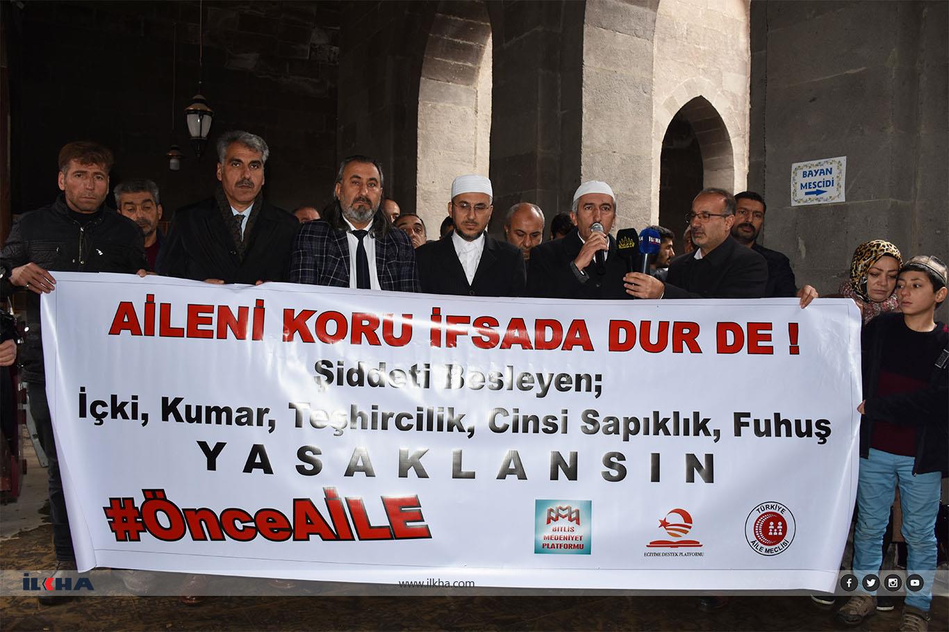 Bitlis’te aileyi ifsad eden yasa ve oluşumlara karşı basın açıklaması düzenlendi