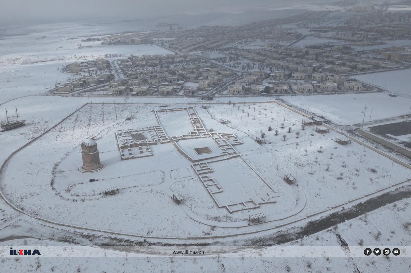 Kar yağışı sonrası Hasankeyf'te kartpostallık manzaralar oluştu