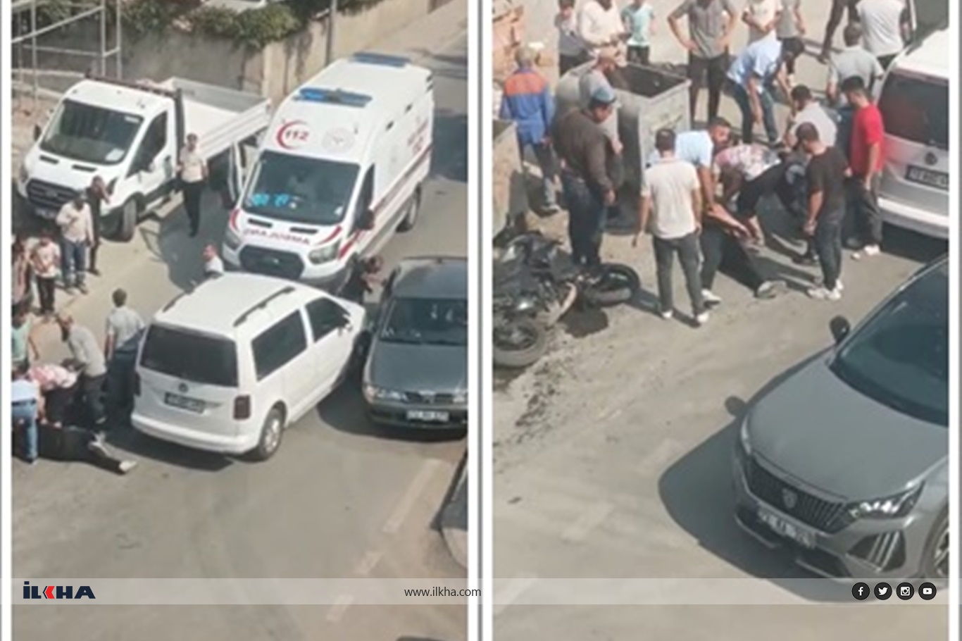 Motosiklet ile ticari taksi çarpıştı: 1 ağır yaralı Motosiklet ile ticari taksi çarpıştı: 1 ağır yaralı
