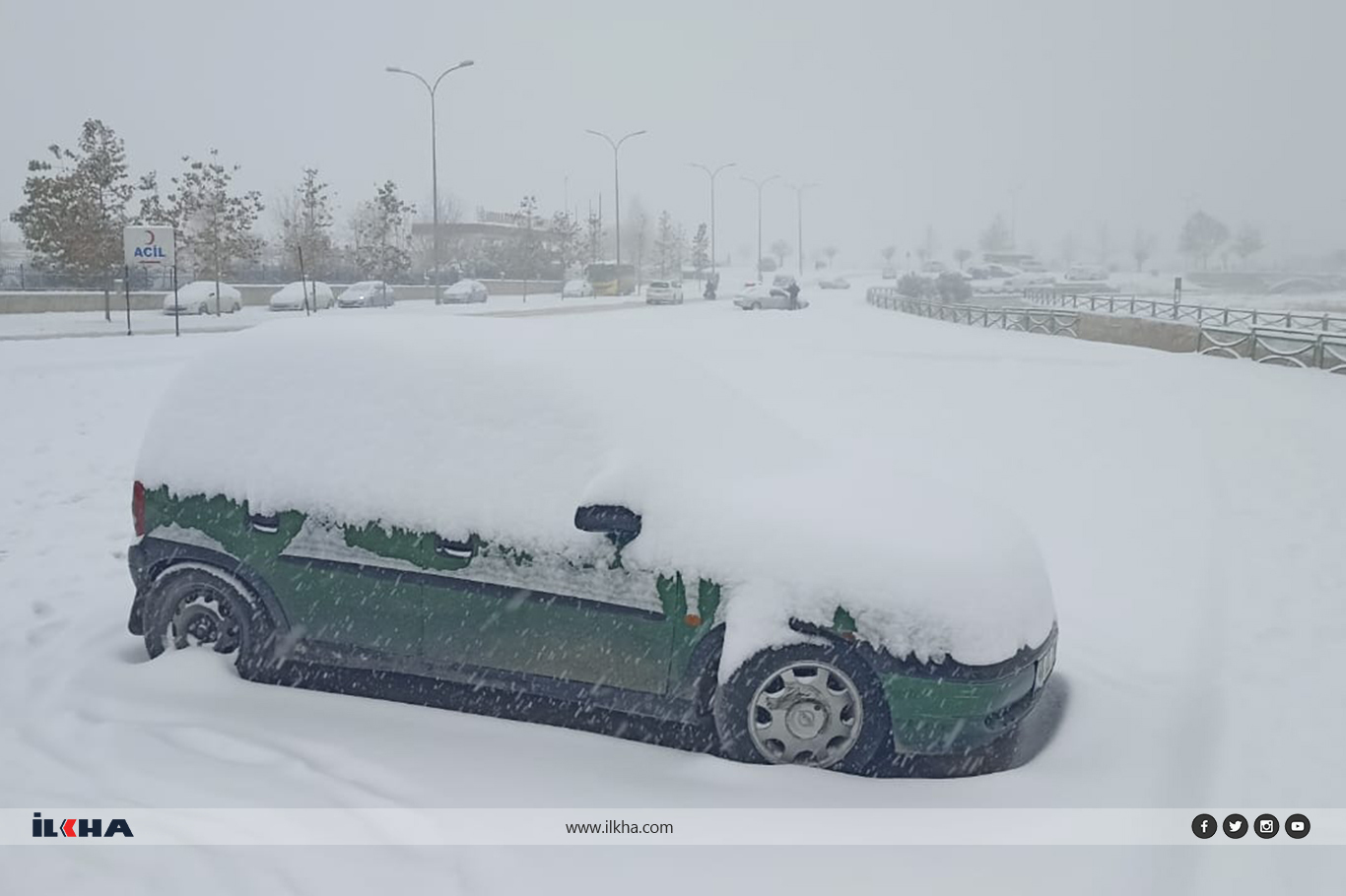 Gaziantep'te gece başlayan kar yağışı devam ediyor