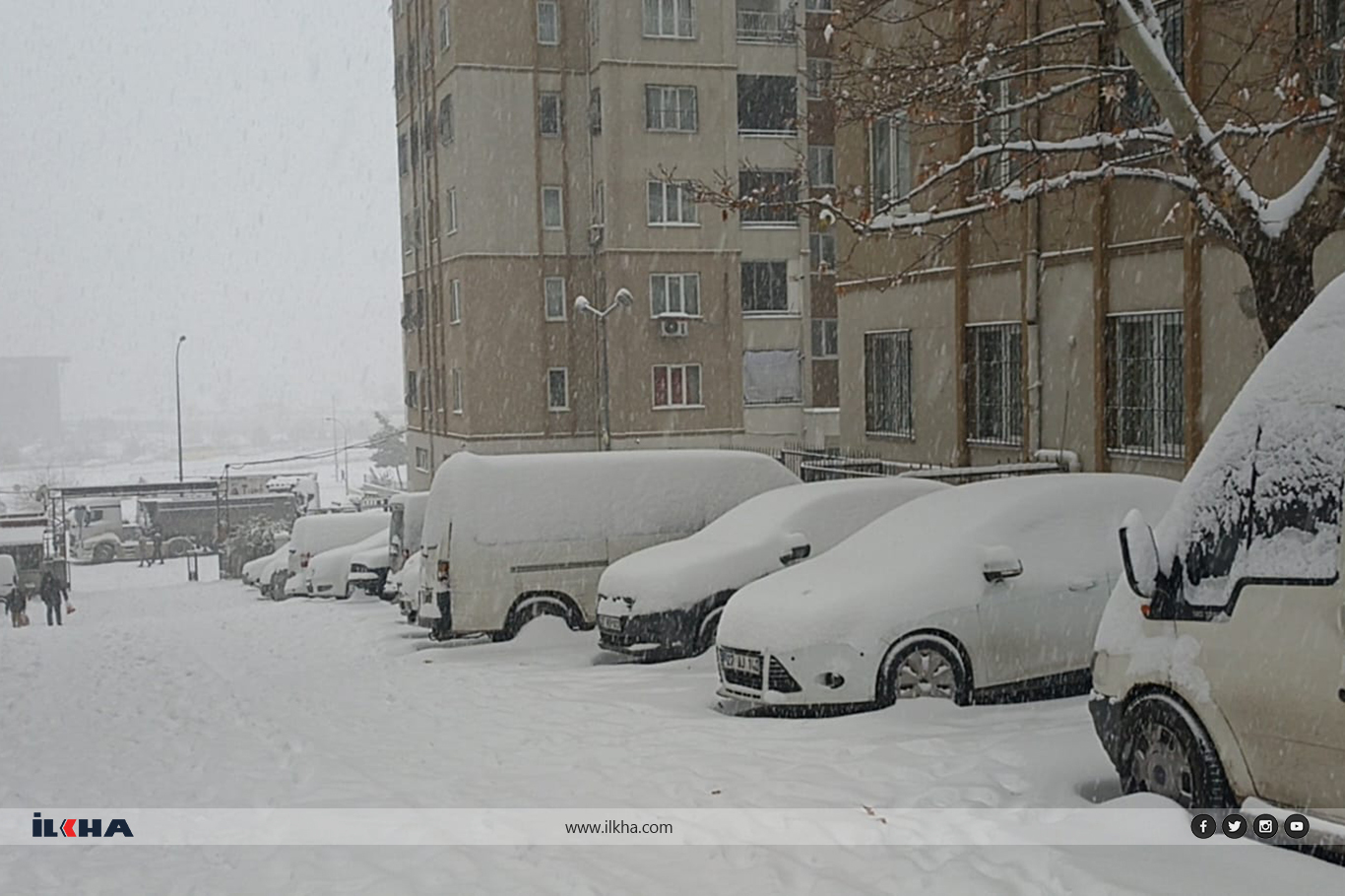 Gaziantep'te gece başlayan kar yağışı devam ediyor