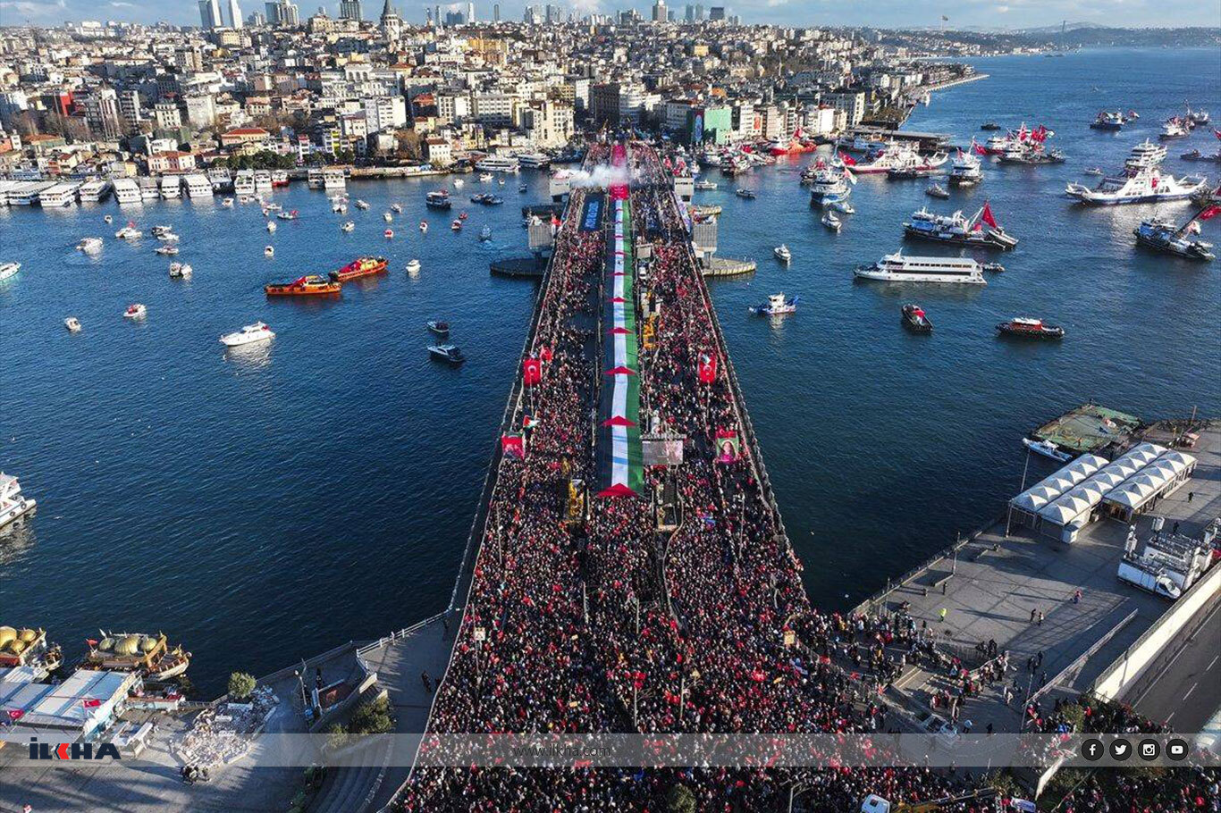 HÜDA PAR Genel Başkan Vekili Demir, Galata’daki Gazze yürüyüşüne katıldı