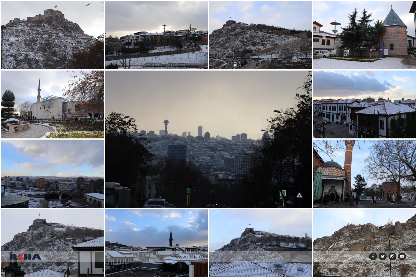 Ankara’da yeni yılın ilk gününde kar manzaraları