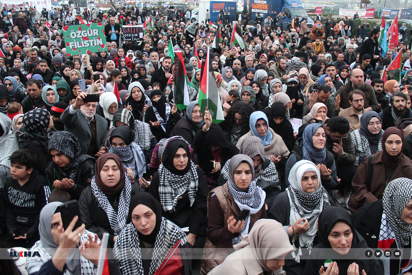İstanbul'da binlerce kişi Gazze için yürüdü