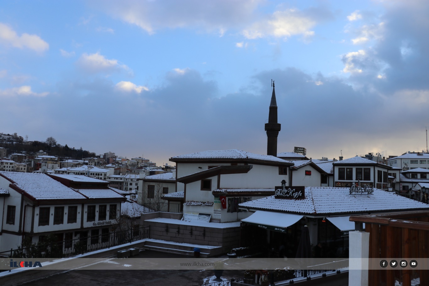 Ankara’da yeni yılın ilk gününde kar manzaraları