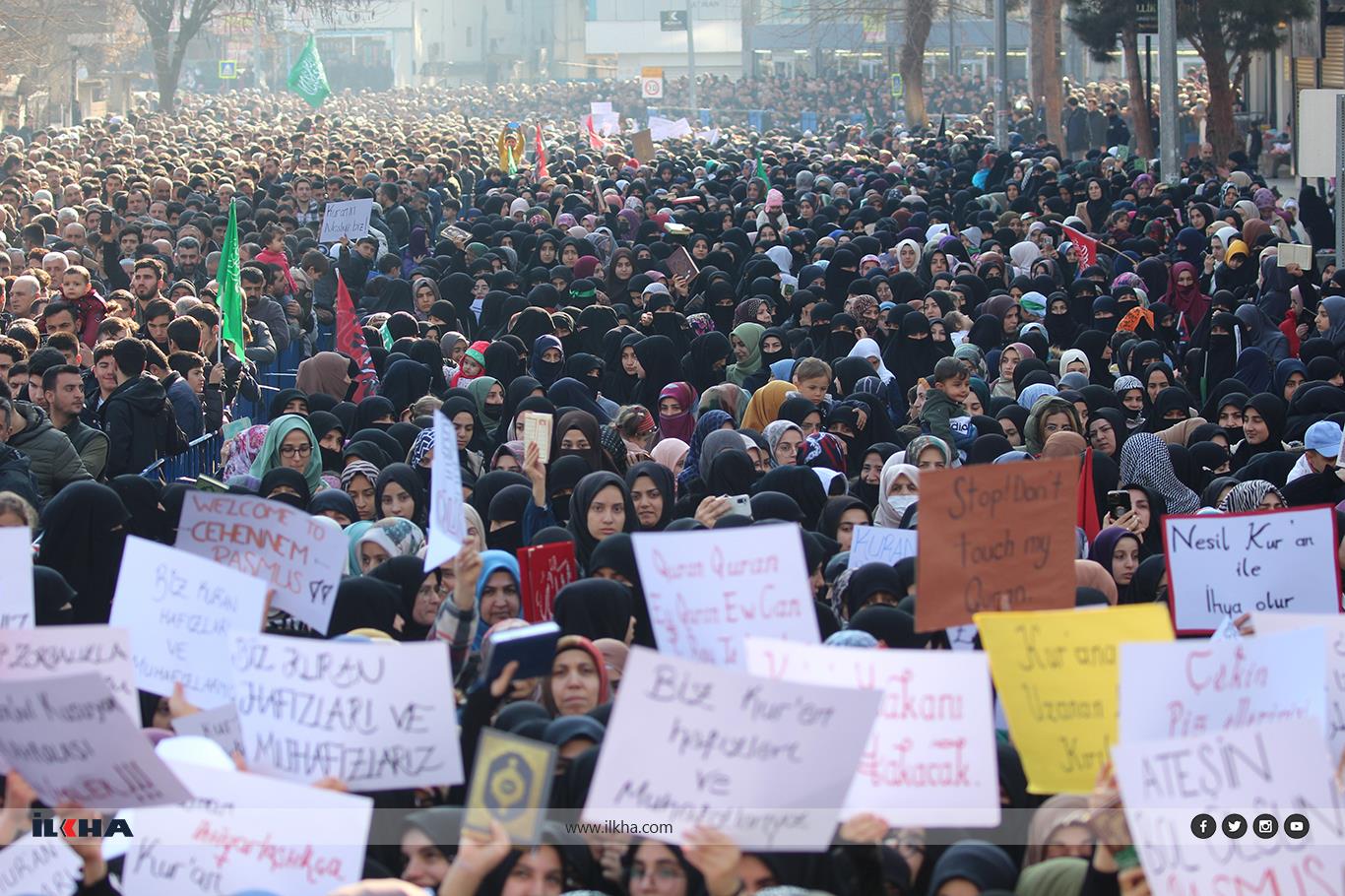 Thousands gather in Batman to protest the burning of the Holy Quran in Sweden