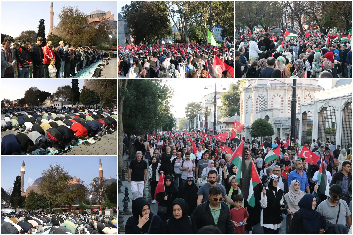 İstanbul'da on binler Gazze'ye destek için yürüdü