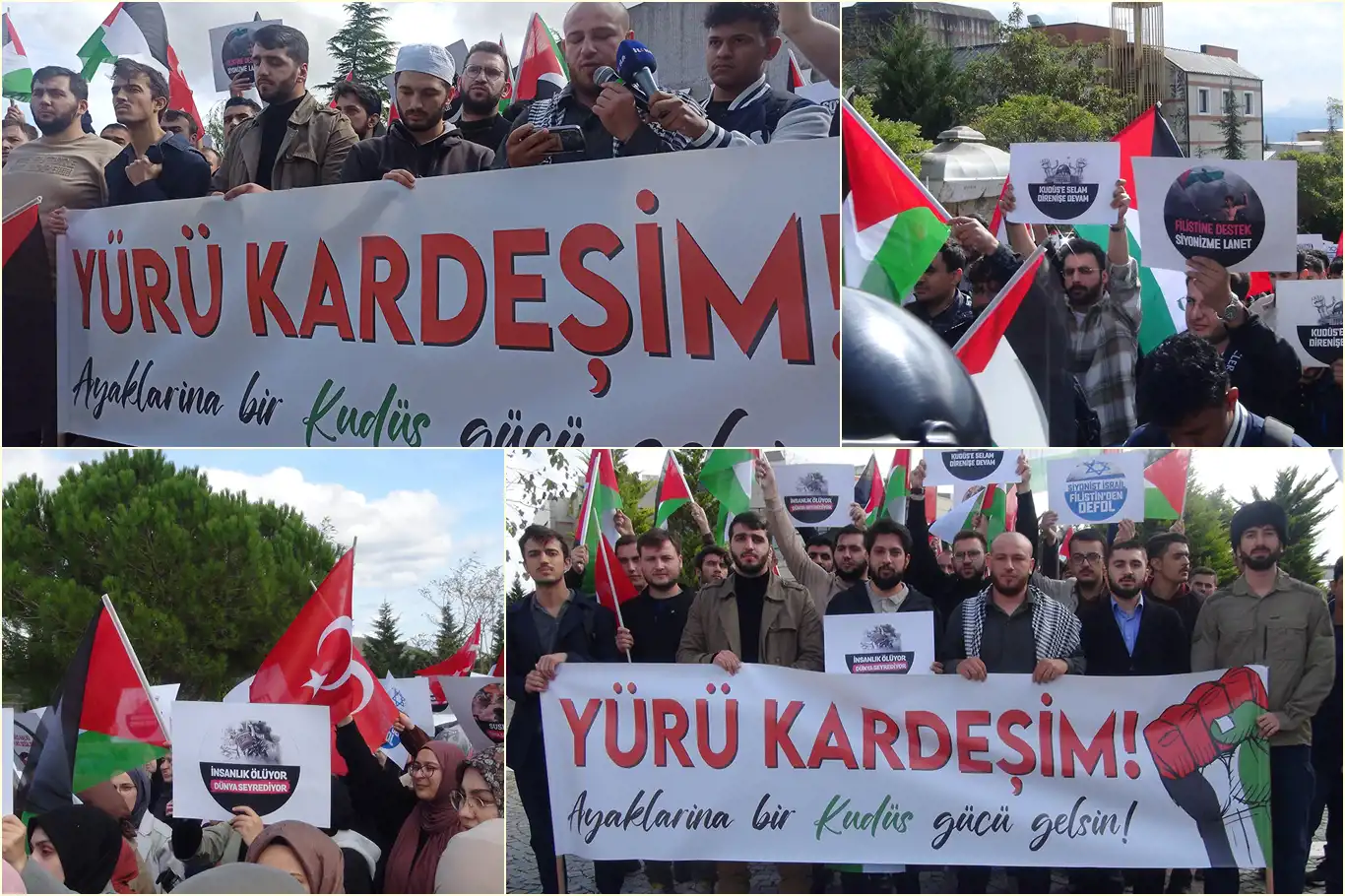 Kocaeli Üniversitesi öğrencilerinden Filistin’e destek yürüyüşü