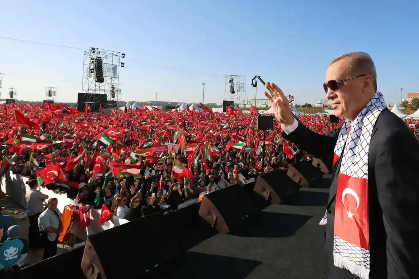 Erdogan slams israel and West in speech at pro-Palestine rally