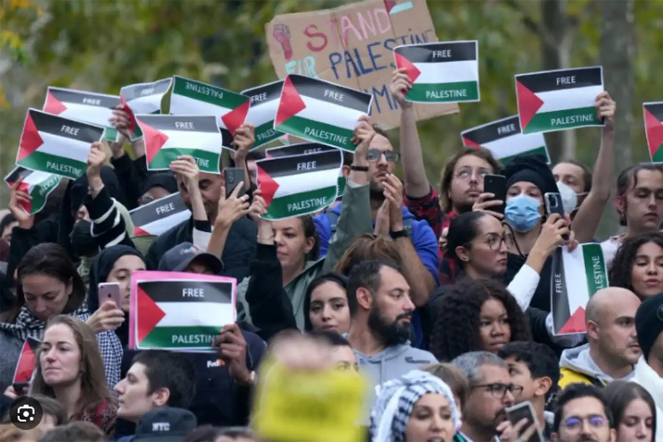 Fransa'da Filistin'e destek gösterisi: Katil israil, Macron suç ortağı