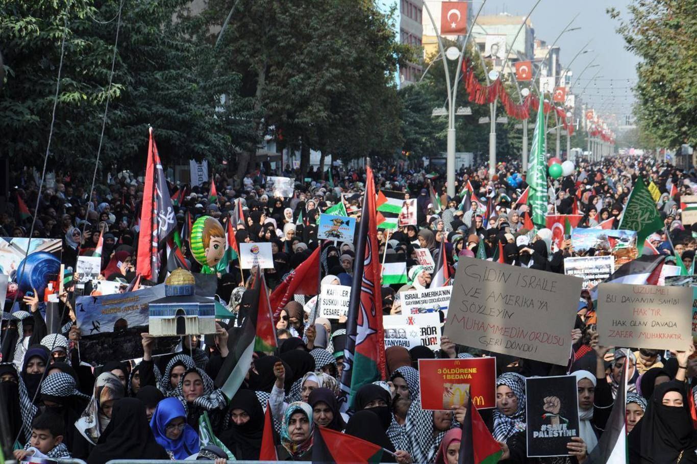 HÜDA PAR Batman İl Başkanlığı, "Aksa Tufanına Destek" temasıyla miting düzenledi.