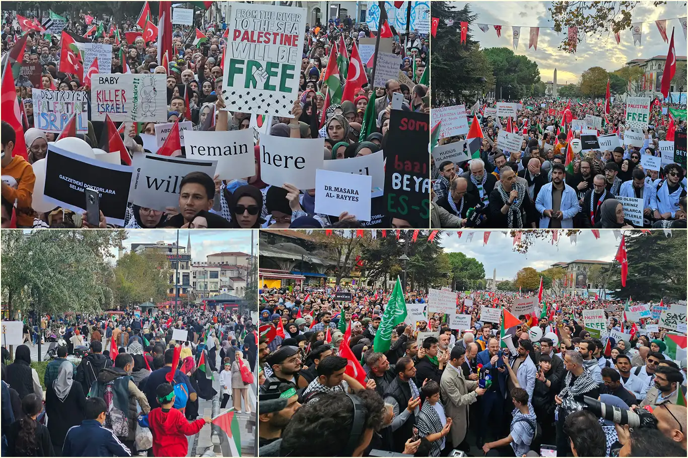 İstanbul'da onbinler "El Ele Gazze Şeridi" oluşturdu