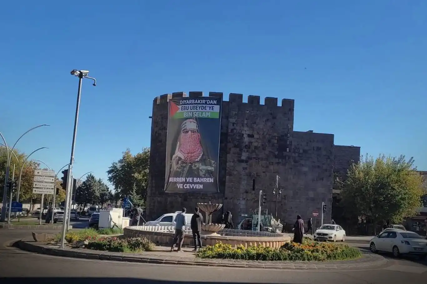 Hamas spokesperson's poster hung on Diyarbakır walls Hamas spokesperson's poster hung on Diyarbakır walls