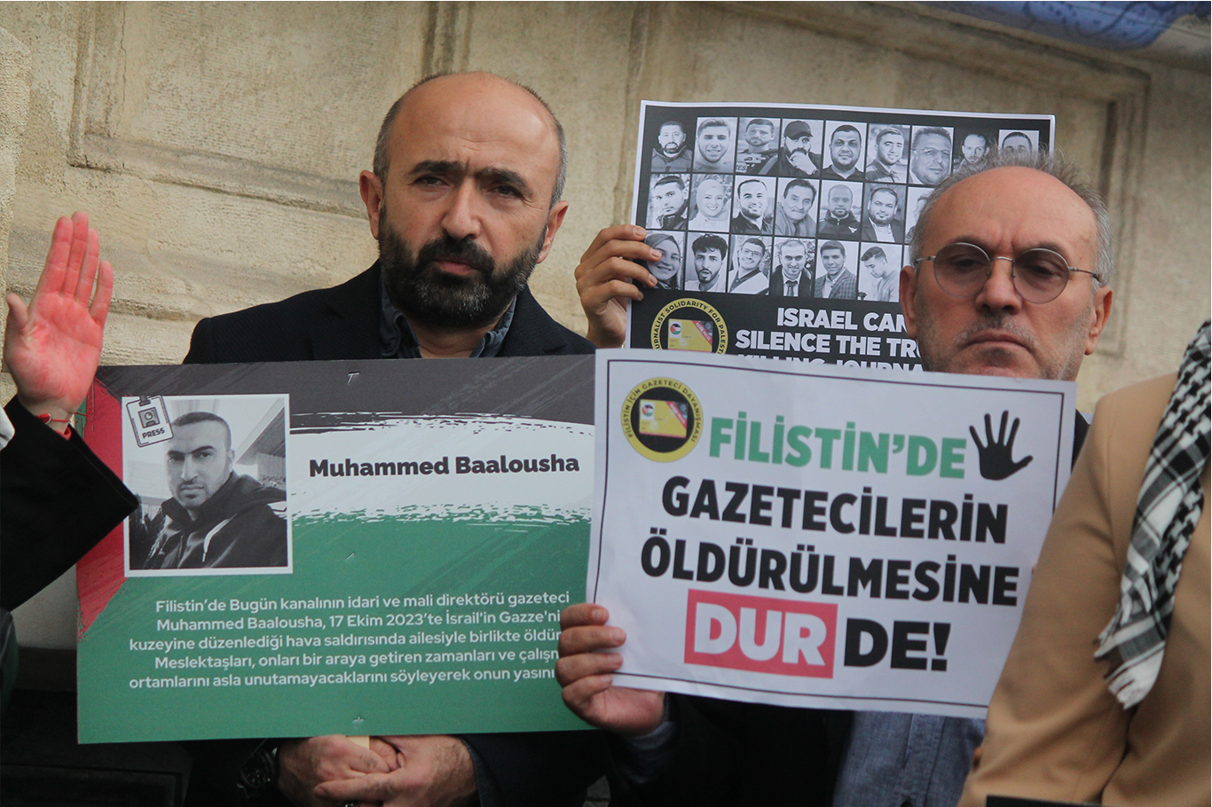 Gazeteciler, Filistin'de katledilen meslektaşlarının sesi oldu