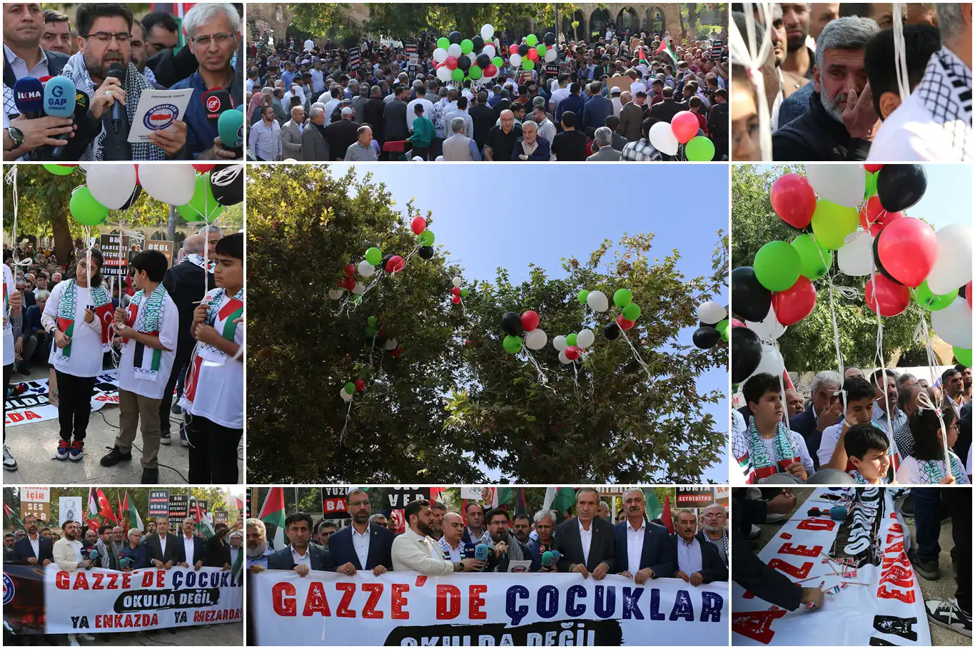 Şanlıurfa'da balonlar Gazze'deki çocuklar için uçtu