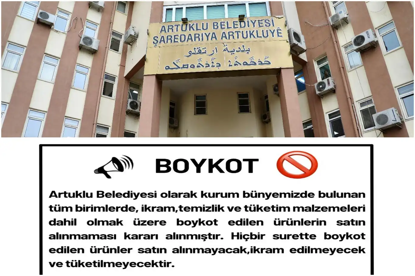 Artuklu Belediyesi’nden siyonist ürünlerine ‘boykot’ kararı