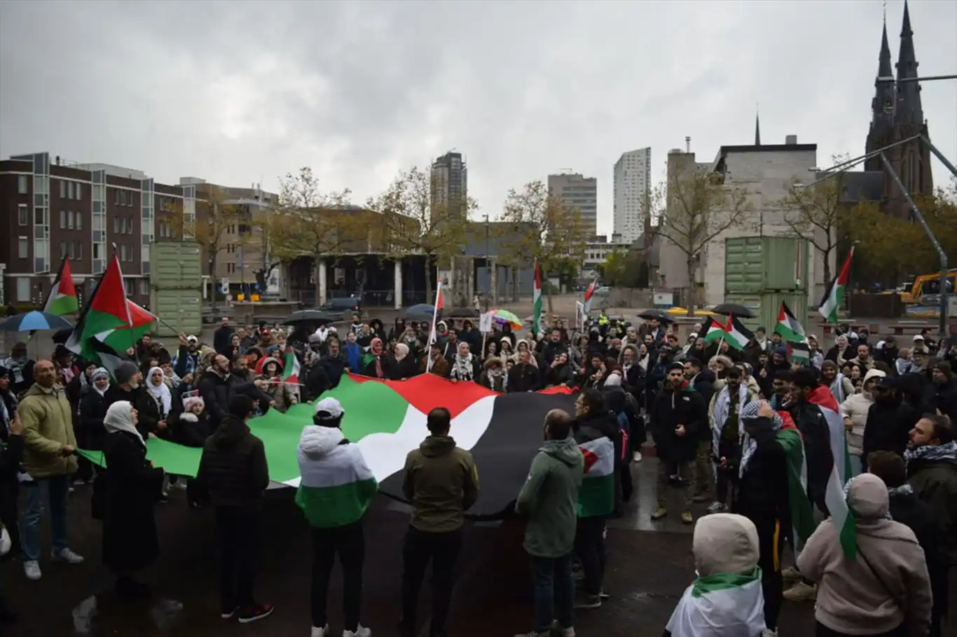 Hollanda'dan Filistin'e destek gösterisi