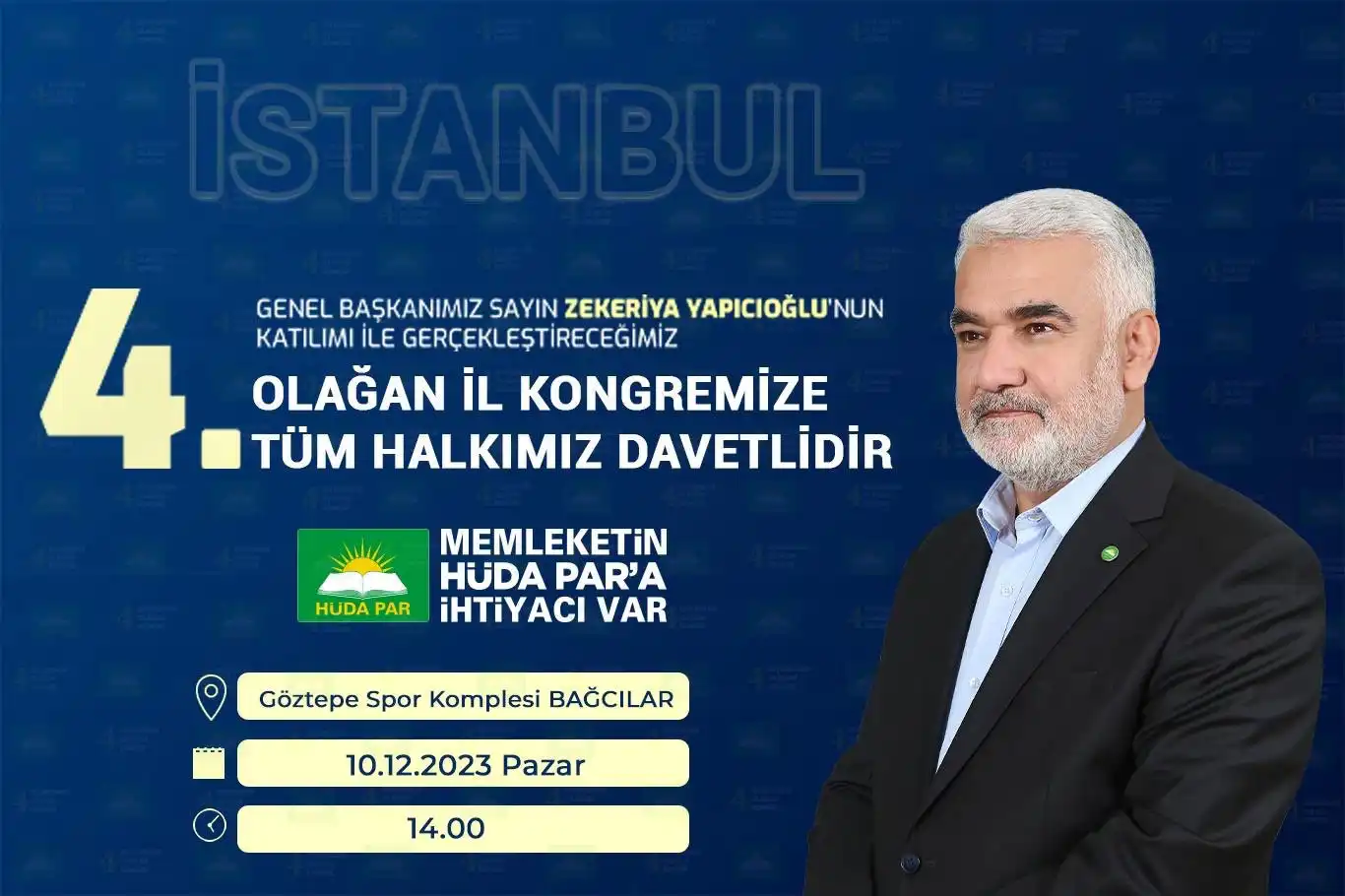 حزب الهدى يعقد مؤتمره الرابع في ولاية إسطنبول غدا