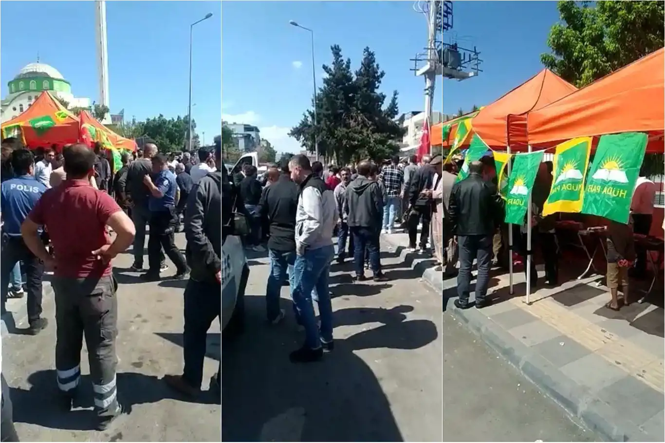 Unidentified individuals attack HÜDA PAR election campaign stand in Mersin