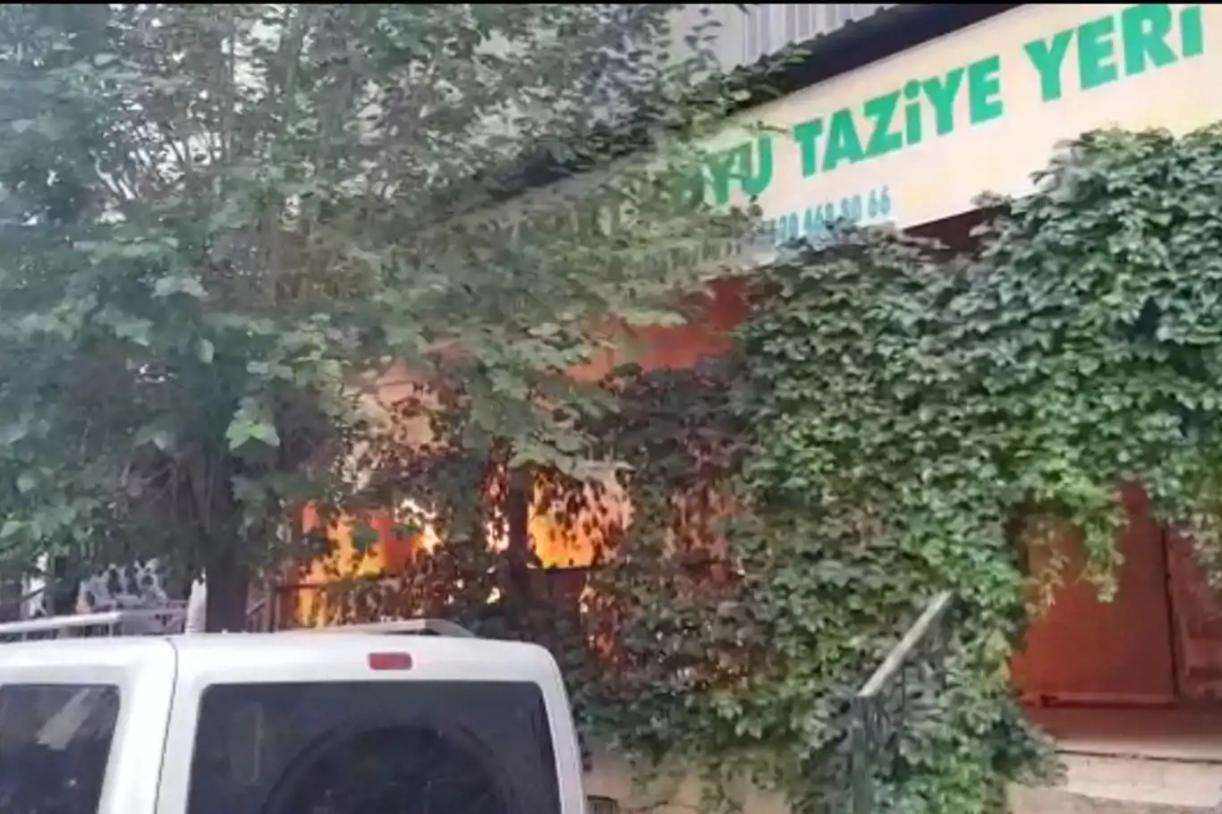 Taziye evinde yangın