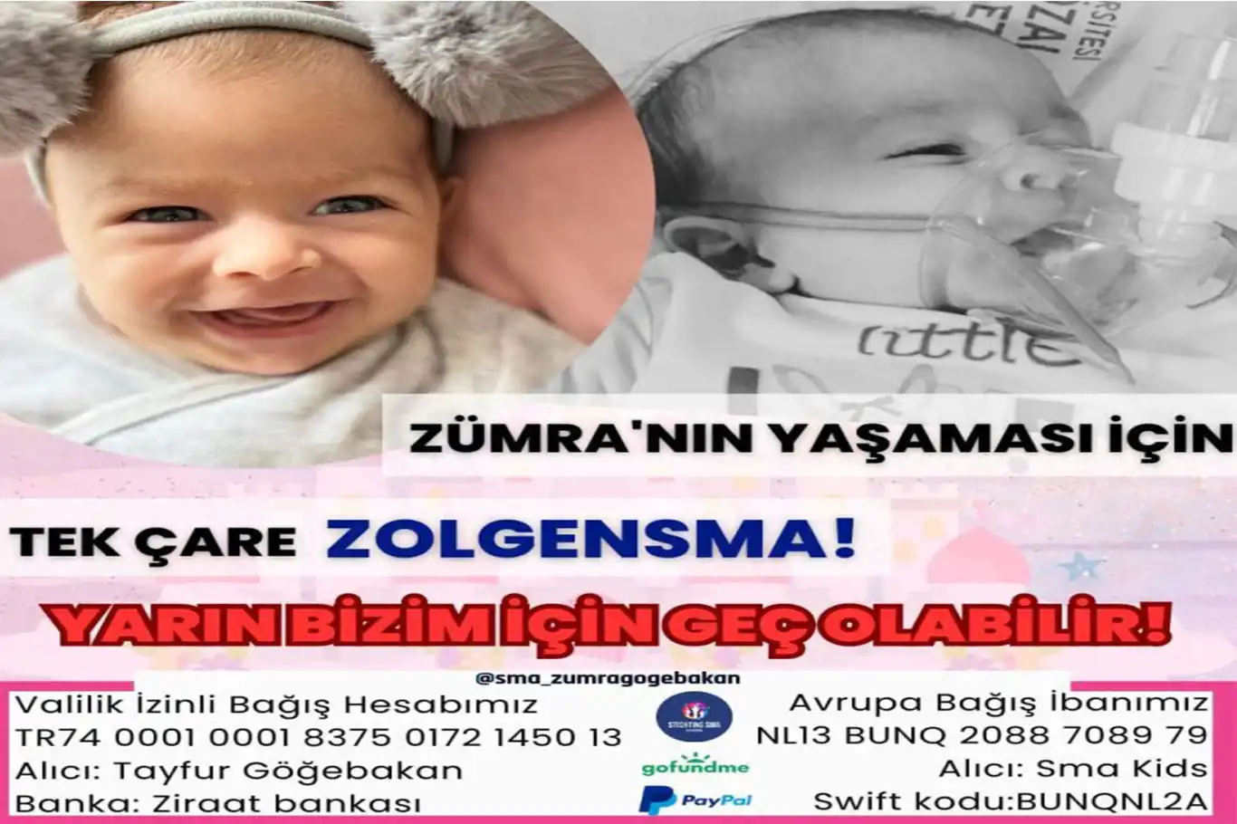 SMA tip 1 hastası minik Zümra yardım bekliyor SMA tip 1 hastası minik Zümra yardım bekliyor