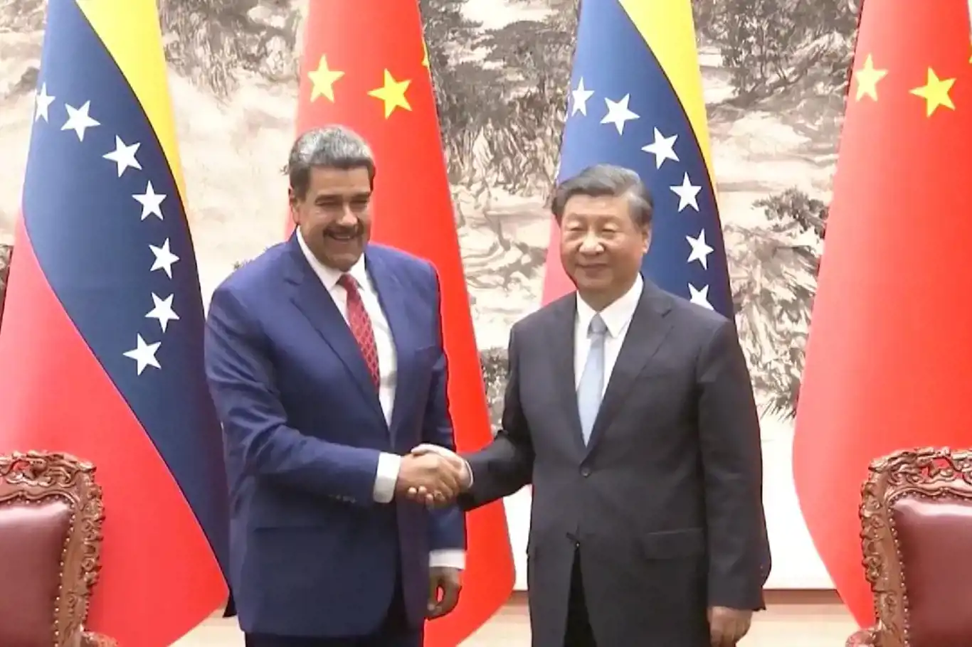 Chinese President Xi Jinping meets with Venezuelan President Nicolas Maduro in Beijing