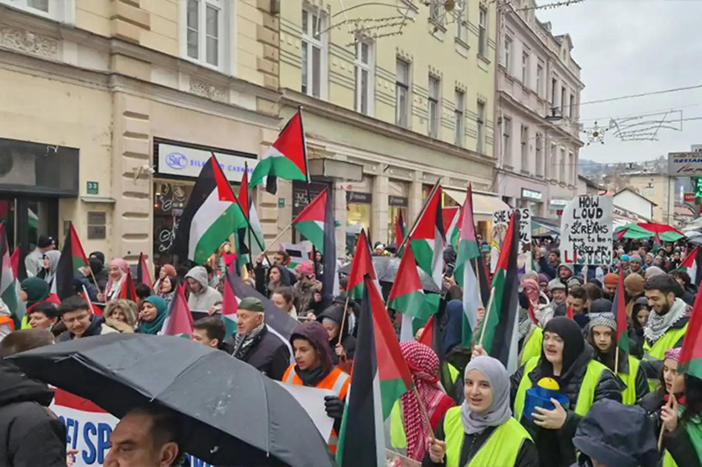 Bosna'da Filistin'e destek gösterisi