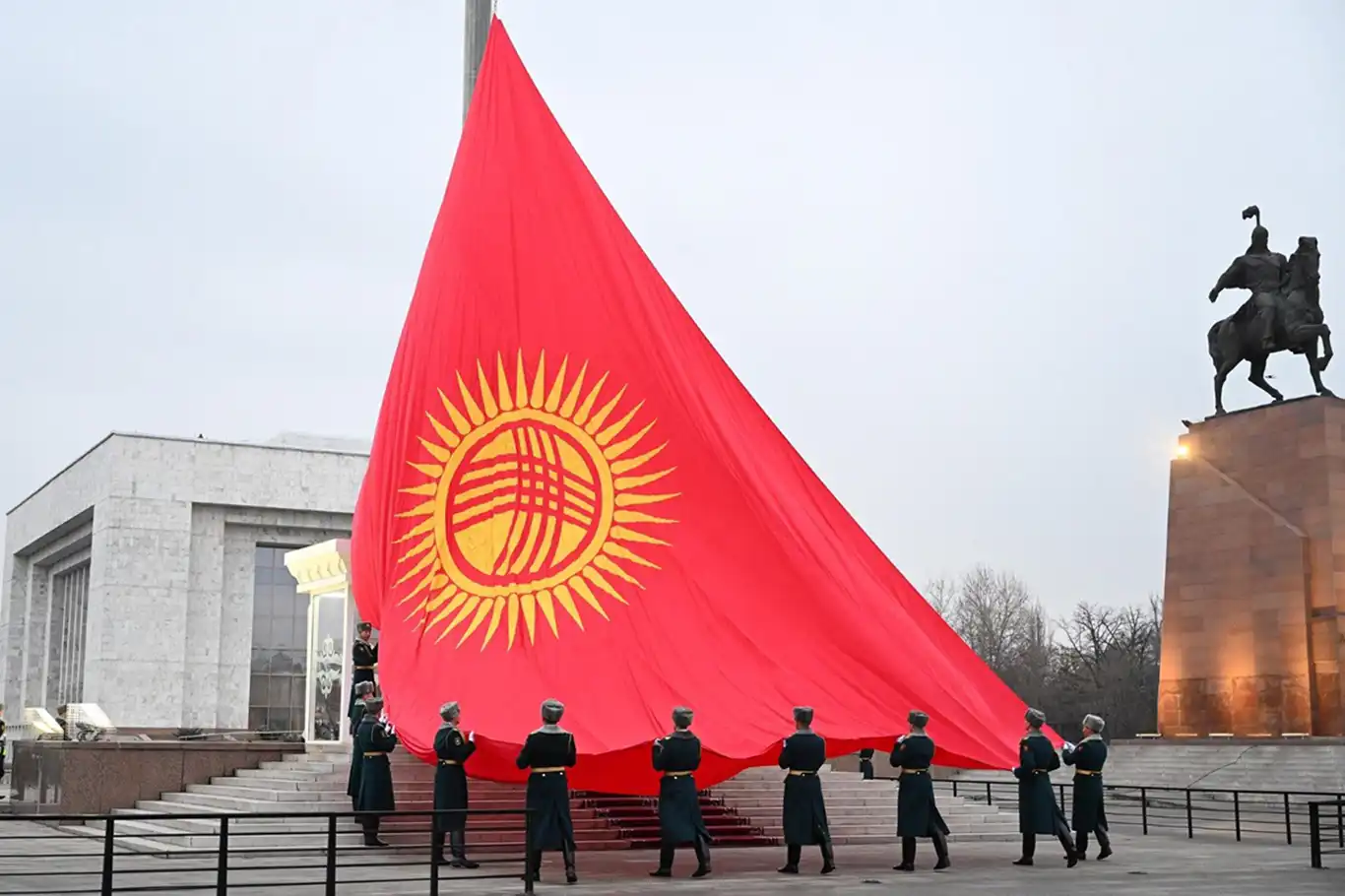Kyrgyzstan unveils revamped national flag in Bishkek ceremony