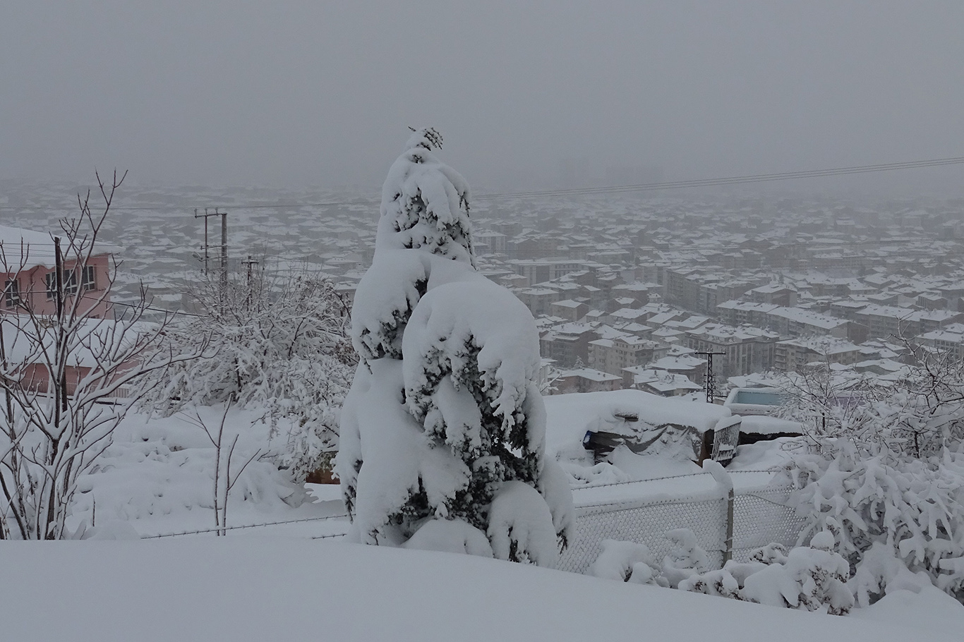 Malatya'dan kar manzaraları