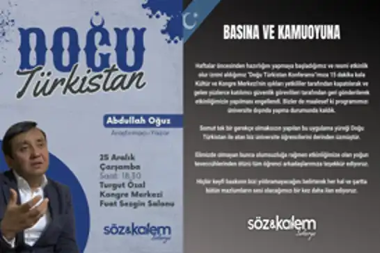 Sakarya Üniversitesi'nde "Doğu Türkistan" konferansına engel