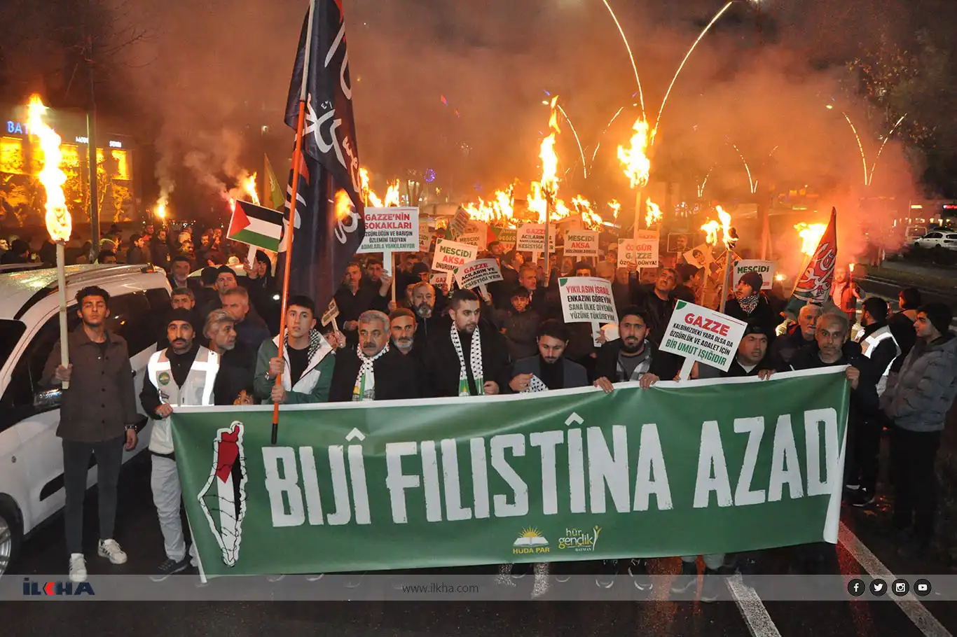 Gelê Êlihê, bi meşeke meşaleyî bal kişandin qrîza ku li Xezzeyê diqewime