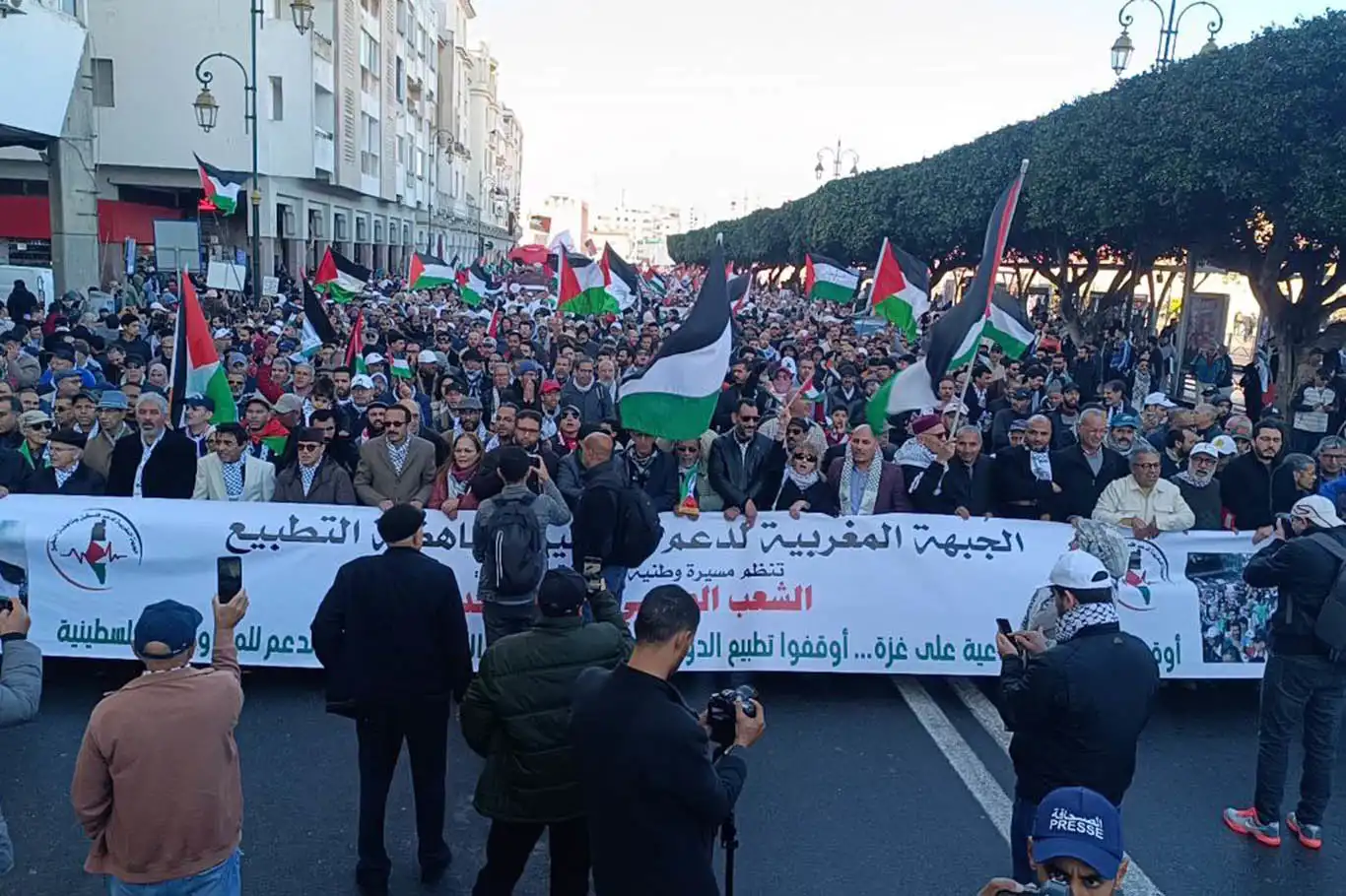 Thousands rally in Morocco demanding end to ties with israel over Gaza genocide