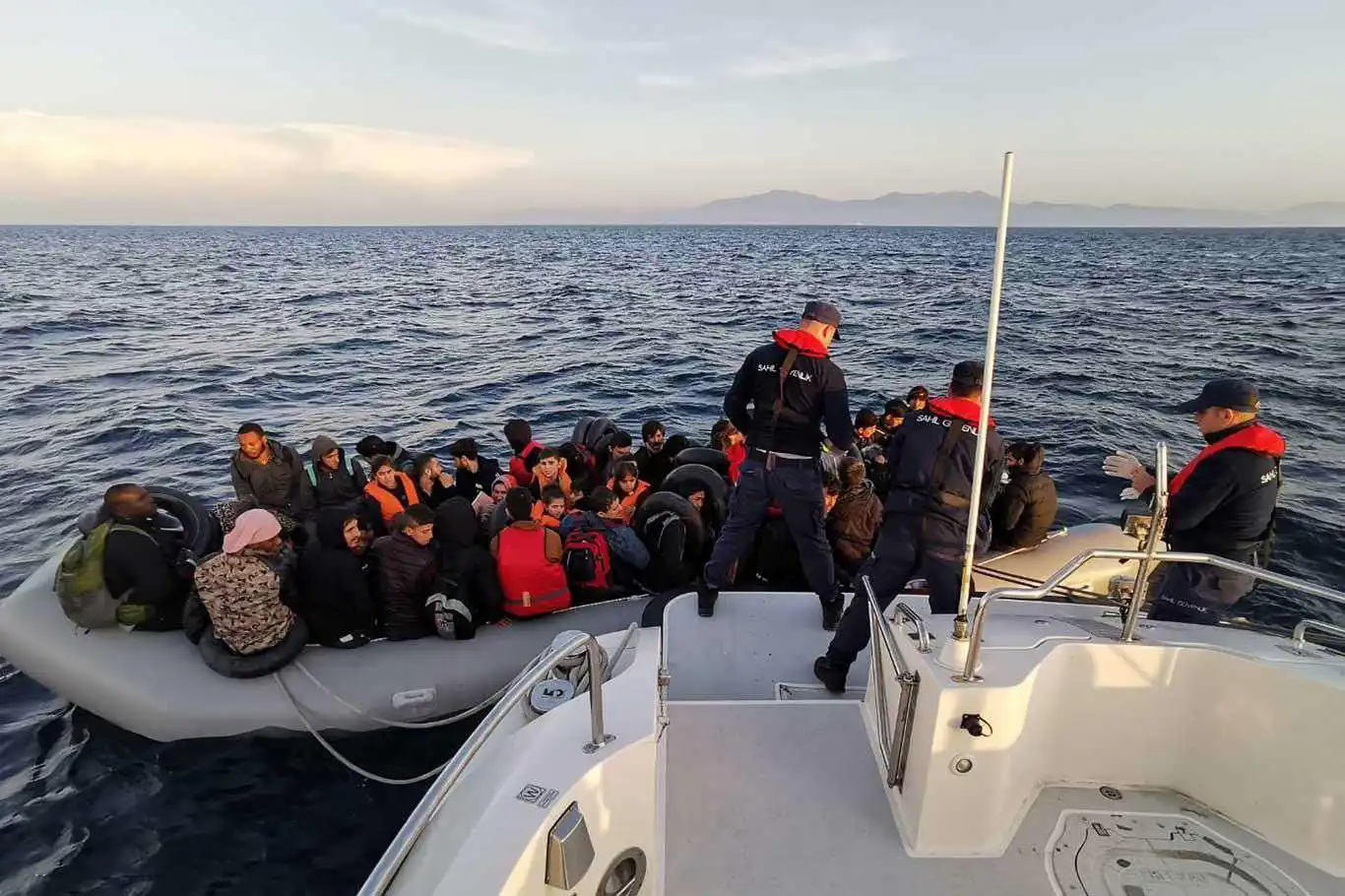Turkish coast guard rescues migrants following pushbacks by Greece