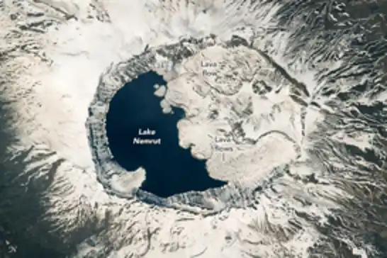 Nemrut Krater Gölü bir kez daha uzaydan fotoğraflandı