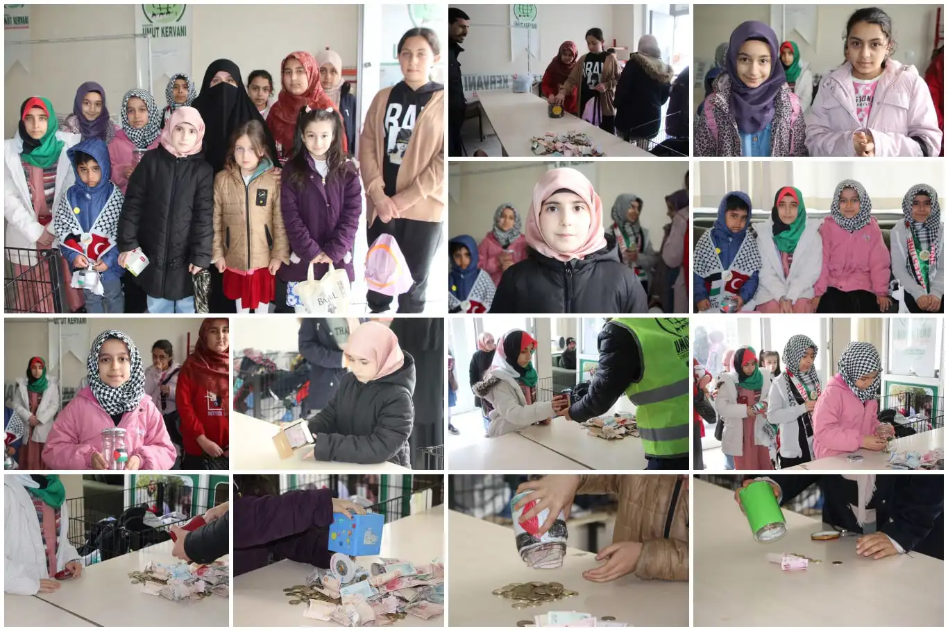 Minik çocuklar, kumbarada biriktirdikleri paralarını Gazze'ye bağışladı