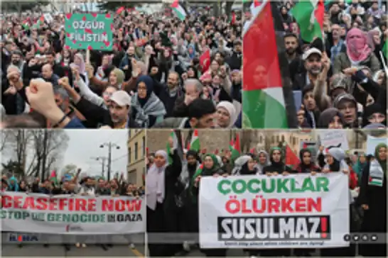 Thousands rally in support of Gaza in Istanbul