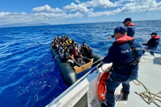 Turkish Coast Guard rescues irregular migrants in Aegean Sea