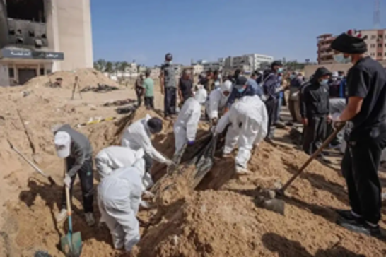 Gaza mass grave uncovered: Nearly 300 bodies found at hospital following israeli withdrawal
