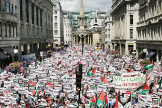 هزاران نفر در لندن برای غزه به خیابان ها ریختند