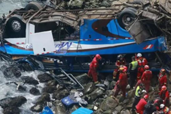 Bus plunges into ravine in northern Peru, leaving at least 23 dead